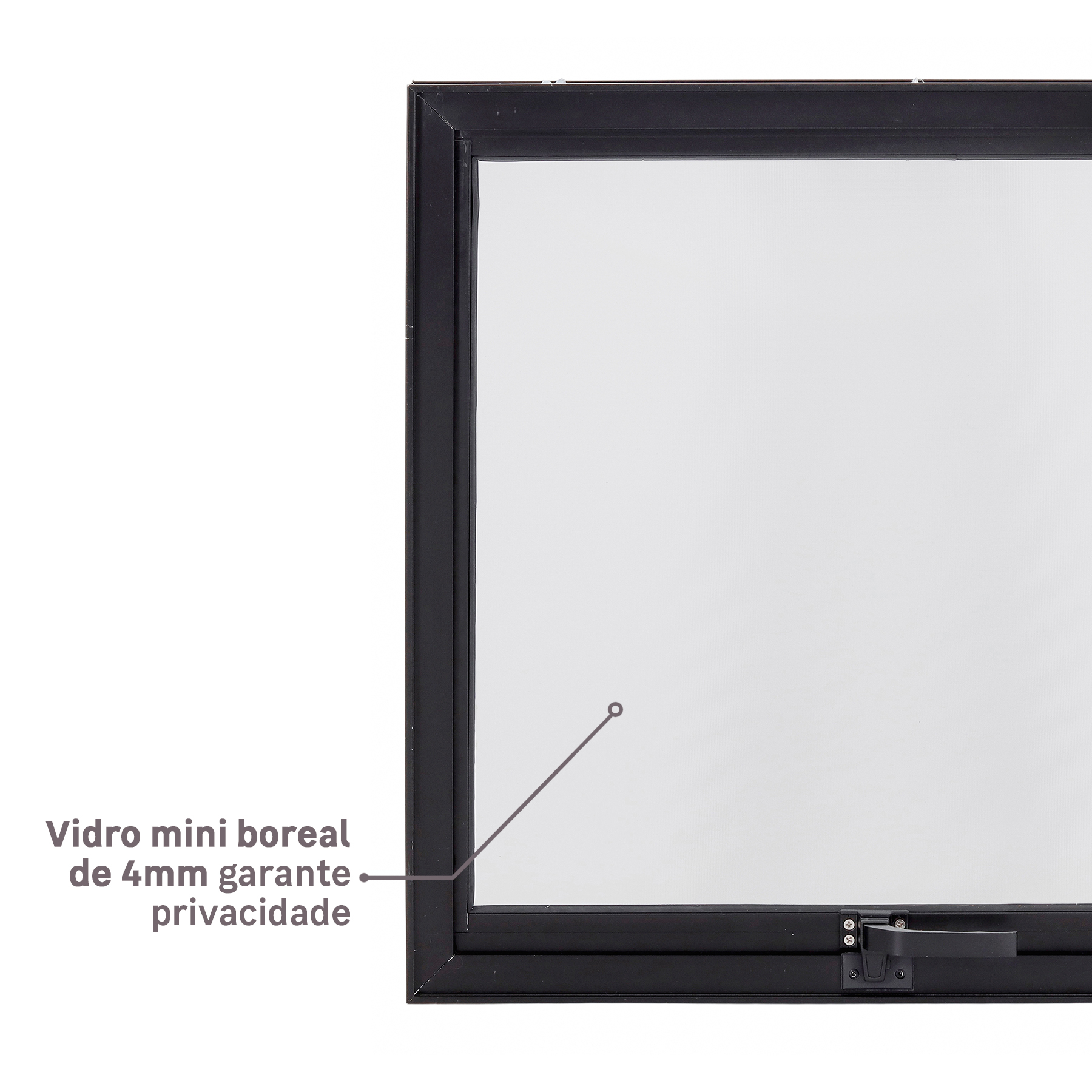 Janela de Alumínio Maxim-ar Vivace Isoxa: Vidro Mini Boreal de 4mm garante privacidade