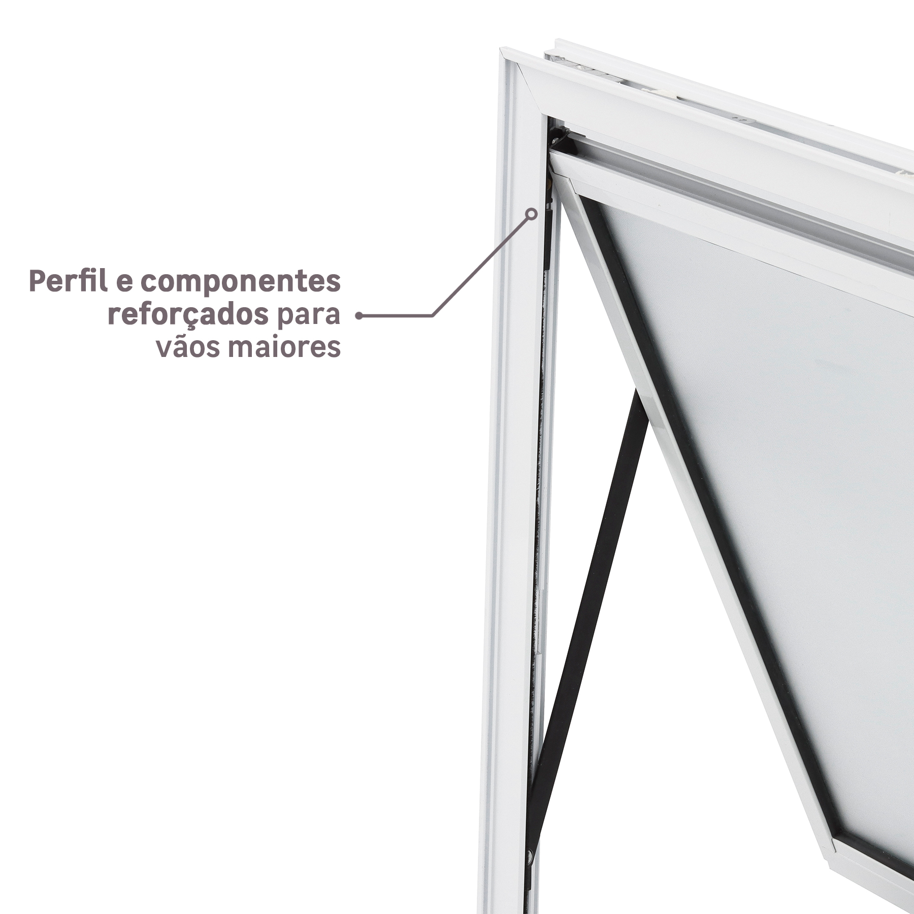 Janela de Alumínio Maxim-ar Vivace Isoxa: Perfil e componentes reforçados para vãos maiores