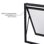 Janela de Alumínio Maxim-ar 60x80cm com Vidro 4mm Mini Boreal Vivace Artens Preta