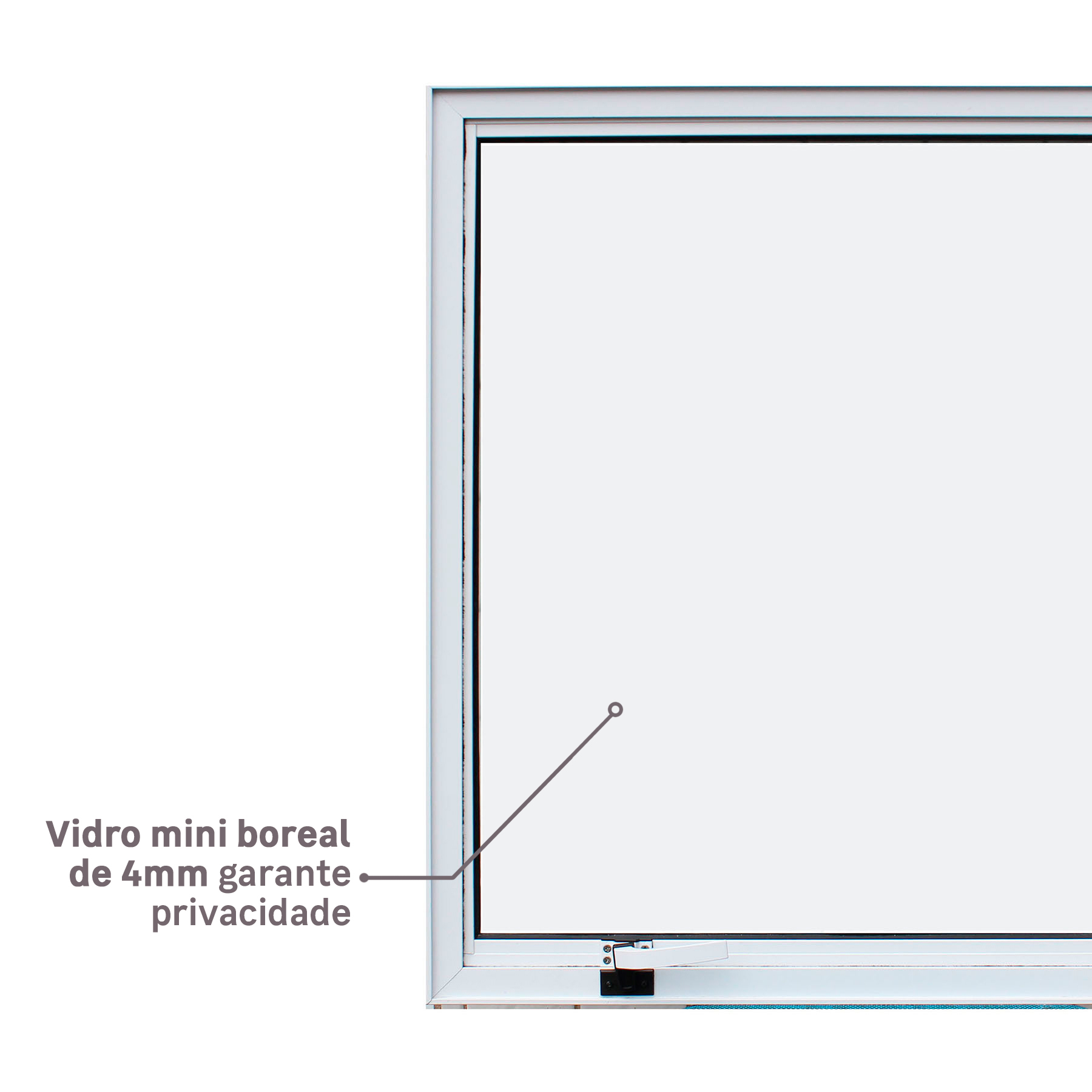 Janela de Alumínio Maxim-ar Vivace Isoxa: Vidro Mini Boreal de 4mm garante privacidade