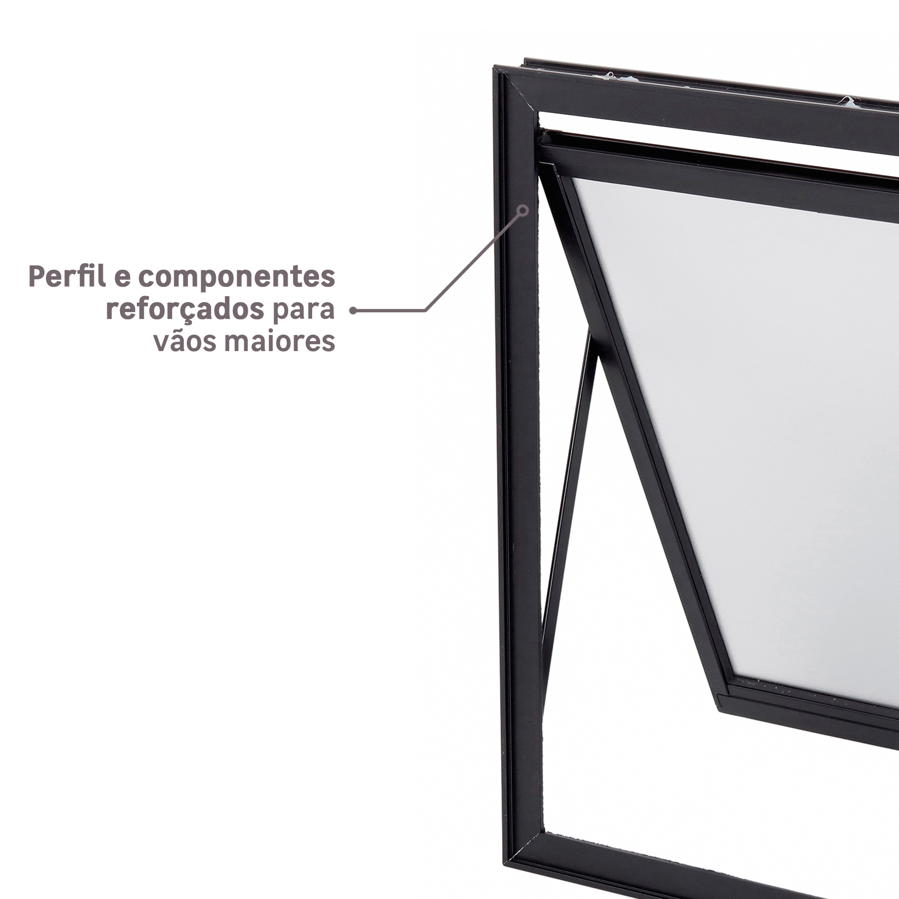 Janela de Alumínio Maxim-ar Vivace Isoxa: Perfil e componentes reforçados para vãos maiores