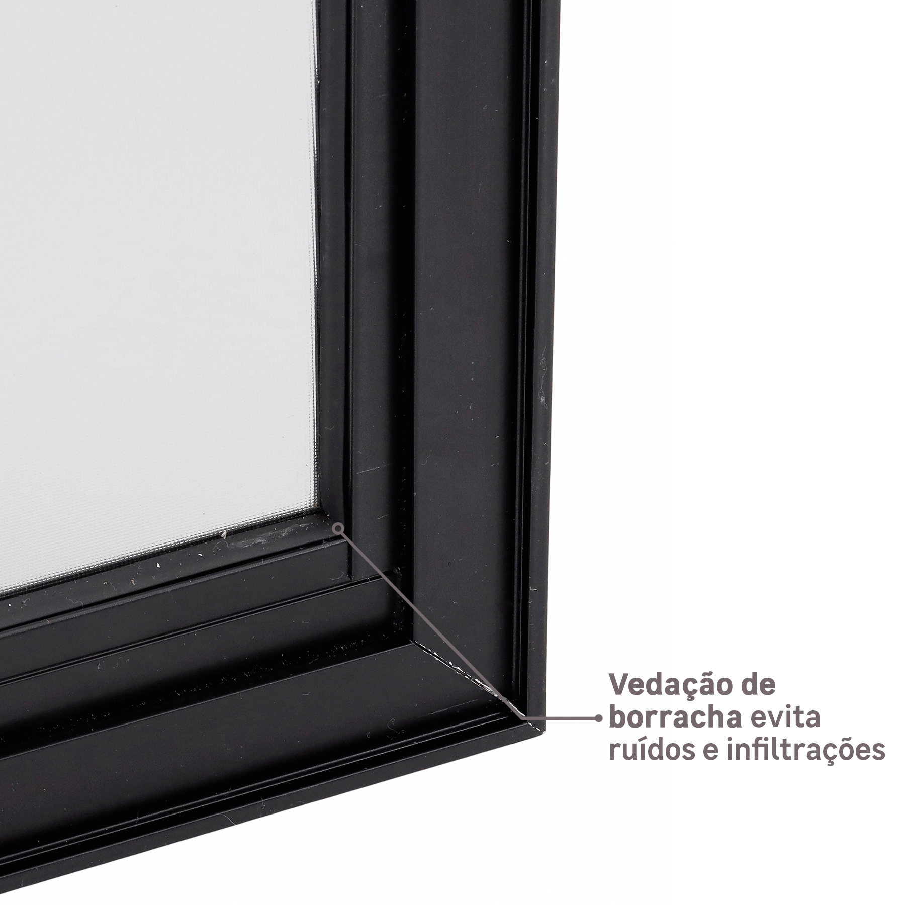 Janela de Alumínio Maxim-ar Vivace Isoxa: Vedação de borracha evita ruídos e infiltrações