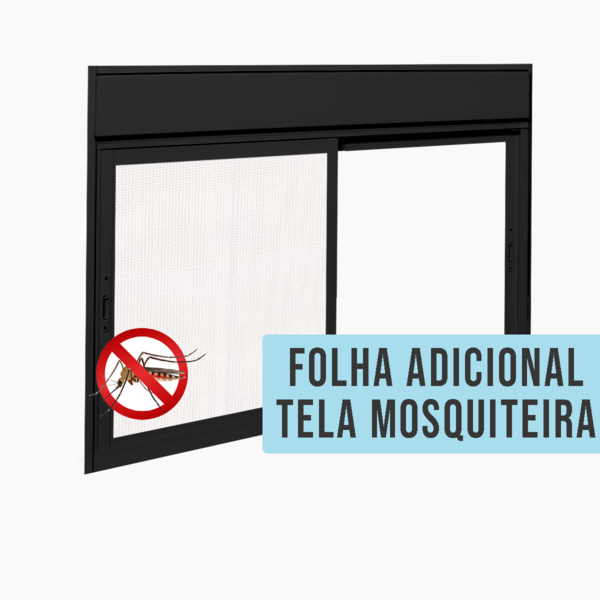 Janela de Correr 2 Folhas Alumínio Pintado Preto com Persiana Integrada Sob Medida Linha 25 OGB Esquadrias