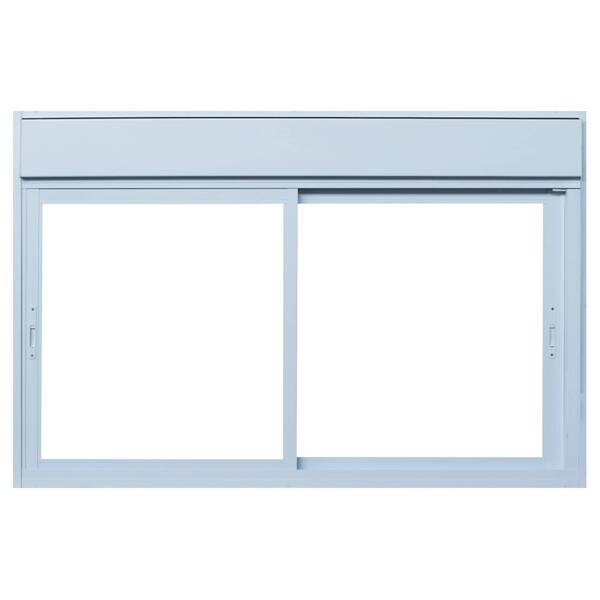 Janela de Correr 2 Folhas Alumínio Pintado Branco com Persiana Integrada Motorizada 110v Linha 25 OGB Esquadrias