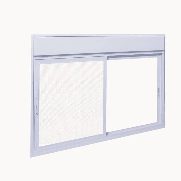 Janela de Correr 2 Folhas Alumínio Pintado Branco com Persiana Integrada Motorizada 220v e Tela Linha 25 OGB Esquadrias