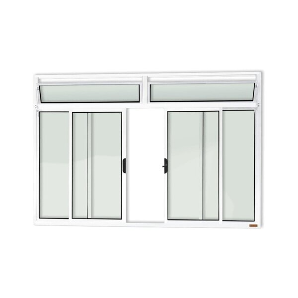 Janela Plus 4 Folhas Com Bandeira Vidro Liso 120cm X 150cm Br