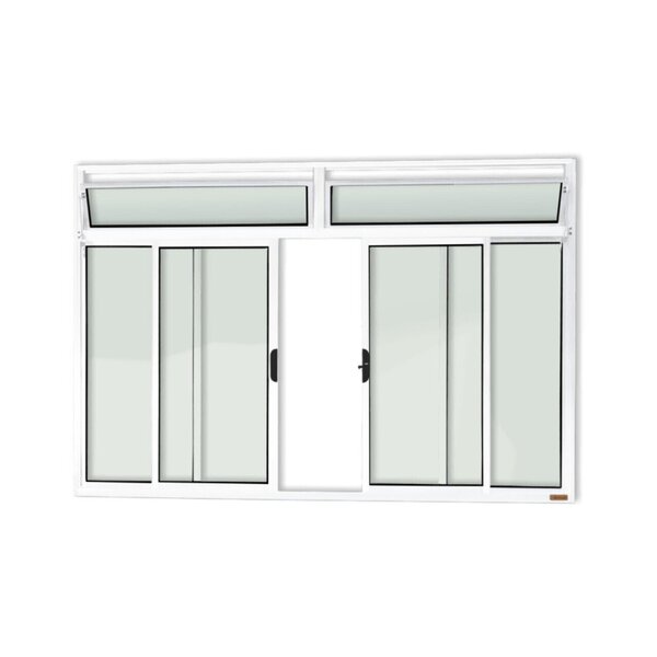 Janela Plus 4 Folhas Com Bandeira Vidro Liso 120cm X 200cm Br