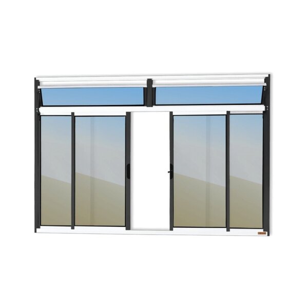 Janela Plus 4 Folhas Com Bandeira Vidro Reflex 100cm X 150cm