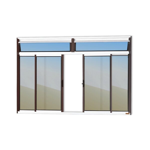 Janela Plus 4 Folhas Com Bandeira Vidro Reflex 100cm X 150cm