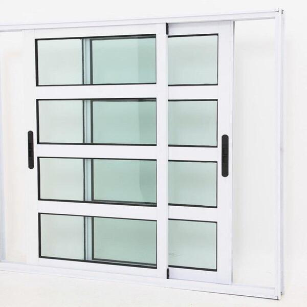 Janela Quadriculada De Alumínio 02 Folhas Branca Maxx - 100x1