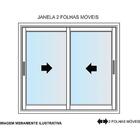 Janela Quadriculada De Alumínio 02 Folhas Branca Maxx - 100x1