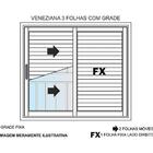 Janela Veneziana 03 Folhas Com Grade Branca - 120x120