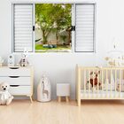 Janela Veneziana de Correr 6 Folhas Alumínio Pintado Branco 1,00x1,20m Linha Home 3A Alumínio