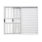 Janela Veneziana de Correr 3 Folhas Alumínio Pintado Branco com Grade Vertical 1,00x1,20m Linha Home 3A Alumínio