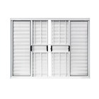 Janela Veneziana de Correr 6 Folhas Alumínio Pintado Branco com Grade Vertical 1,00x1,20m Linha Home 3A Alumínio