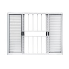 Janela Veneziana de Correr 6 Folhas Alumínio Pintado Branco com Grade Vertical 1,00x1,20m Linha Home 3A Alumínio