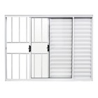 Janela Veneziana de Correr 3 Folhas Alumínio Pintado Branco com Grade Vertical 1,00x1,50m Linha Home 3A Alumínio