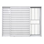 Janela Veneziana de Correr 3 Folhas Alumínio Pintado Branco com Grade Vertical 1,00x1,50m Linha Home 3A Alumínio