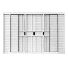 Janela Veneziana de Correr 6 Folhas Alumínio Pintado Branco com Grade Vertical 1,00x1,50m Linha Home 3A Alumínio