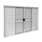 Janela Veneziana de Correr 6 Folhas Alumínio Pintado Branco com Grade Vertical 1,00x1,50m Linha Home 3A Alumínio