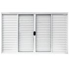 Janela Veneziana de Correr 6 Folhas Alumínio Pintado Branco 1,00x2,00m Linha Home 3A Alumínio