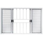 Janela Veneziana de Correr 6 Folhas Alumínio Pintado Branco com Grade Vertical 1,00x2,00m Linha Home 3A Alumínio