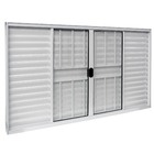 Janela Veneziana de Correr 6 Folhas Alumínio Pintado Branco com Grade Vertical 1,00x2,00m Linha Home 3A Alumínio