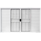 Janela Veneziana de Correr 6 Folhas Alumínio Pintado Branco com Grade Vertical 1,00x2,00m Linha Home 3A Alumínio