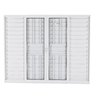 Janela Veneziana 6 Folhas 1,00x2,00m Alumínio Pintado Branco Grade Quadrada Linha Vivace Artens