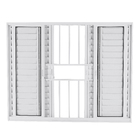 Janela Veneziana 6 Folhas 1,00x2,00m Alumínio Pintado Branco Grade Quadrada Linha Vivace Artens