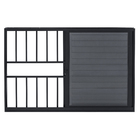 Janela Veneziana 3 Folhas 1,00x2,00m Alumínio Pintado Preto Grade Quadrada Linha Vivace Artens