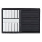 Janela Veneziana 3 Folhas 1,20x1,50m Alumínio Pintado Preto Grade Quadrada Linha Vivace Artens