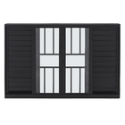 Janela Veneziana 6 Folhas 1,20x1,50m Alumínio Pintado Preto Grade Quadrada Linha Vivace Artens