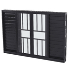 Janela Veneziana 6 Folhas 1,20x2,00m Alumínio Pintado Preto Grade Quadrada Linha Vivace Artens
