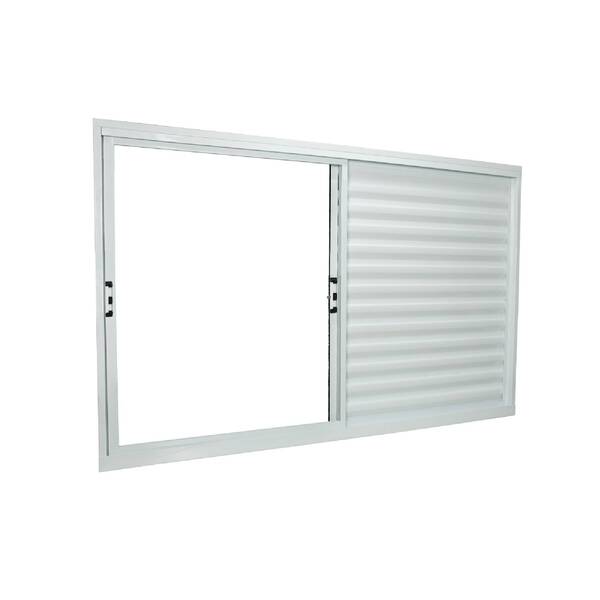 Janela Veneziana 3 Folhas Alumínio Pintado Branco Stander n/a com Vidro Transparente 1x1,2m CRV