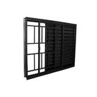 Janela Veneziana 3 Folhas Alumínio Pintado Preto Stander Grade Vertical com Vidro Transparente 1x1m CRV