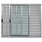 Janela Veneziana 3 Folhas 1,20x1,20 Alumínio Brilhante C/g