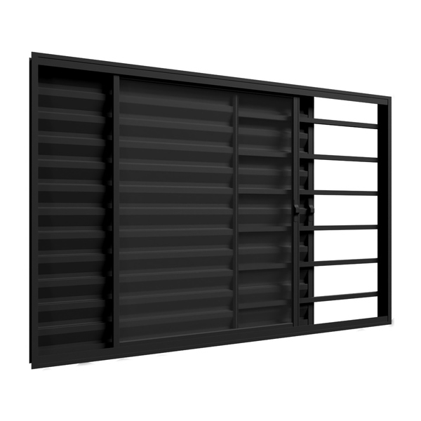 Janela Veneziana 3 Folhas 1,50m X 1m Com Grade Em Alumínio Pr
