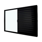 Janela Veneziana 3 Folhas Alumínio Pintado Preto Classic com Vidro Transparente 100x100cm CRV