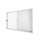 Janela Veneziana 3 Folhas Alumínio Pintado Branco Classic Grade Vertical com Vidro Transparente 100x150cm CRV