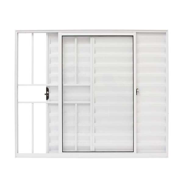 Janela Veneziana 3 Folhas Alumínio 100 X 150 X 7,4 Cm Direita