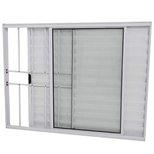 Janela Veneziana 3 Folhas Alumínio Branco 1.00 X 1.00 Modular