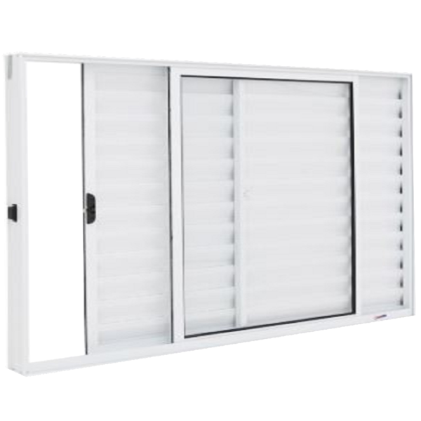Janela Veneziana 3 Folhas Alumínio Branco 1.00 X 1.20 Modular