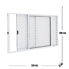 Janela Veneziana 3 Folhas Alumínio Branco 1.00 X 1.20 Modular
