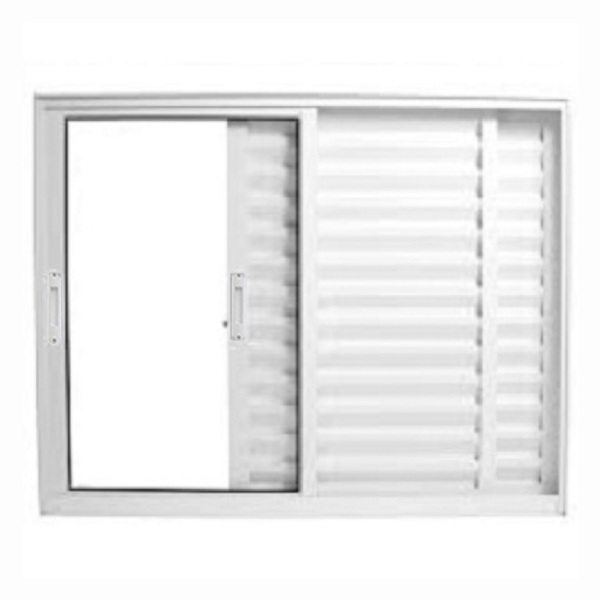Janela Veneziana 3 Folhas Alumínio Branco Linha 25 120 X 120