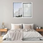 Janela Veneziana 3 Folhas Alumínio Branco Linha 25 Com Grade