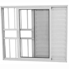 Janela Veneziana 3 Folhas Alumínio Branco Linha 25 Com Grade