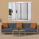 Janela Veneziana 3 Folhas Alumínio Brilhante Linha 25 Medidas