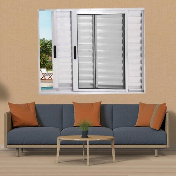 Janela Veneziana 3 Folhas Alumínio Brilhante Linha 25 Medidas