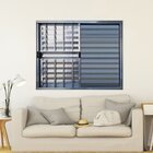 Janela Veneziana 3 Folhas Alumínio Brilhante Modular Com Grad